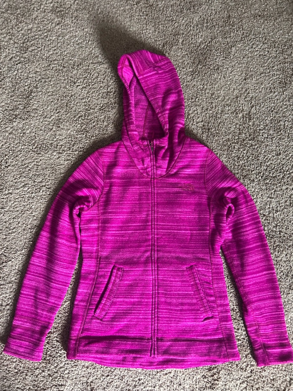 The North Face Bright Fuchsia Hooded Zip Fleece
